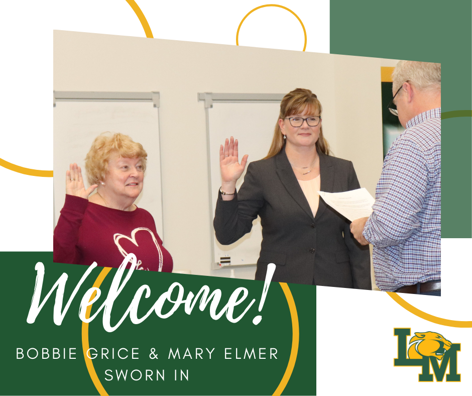 board members mary elmer and bobbie grice sworn into service